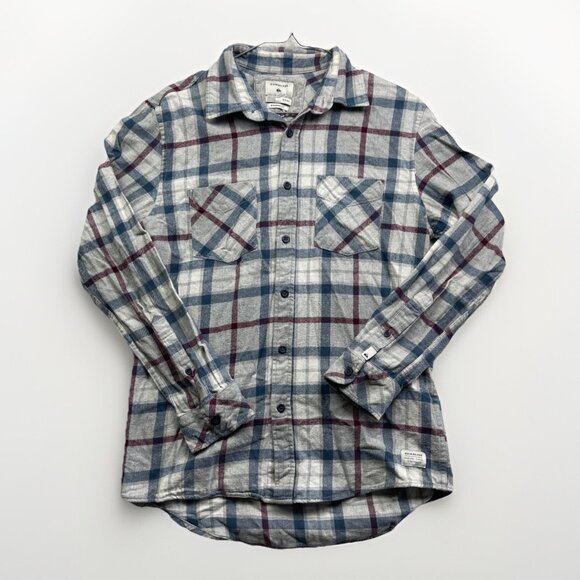 Quicksilver Mens Flannel Modern Fit Shirt Long Sleeve Size S Blue / Red Outdoor - Picture 1 of 14